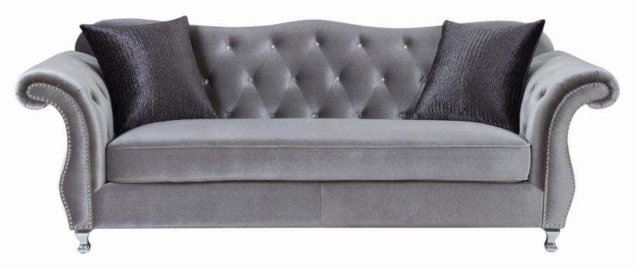 Frostine Button Tufted Sofa Silver_6