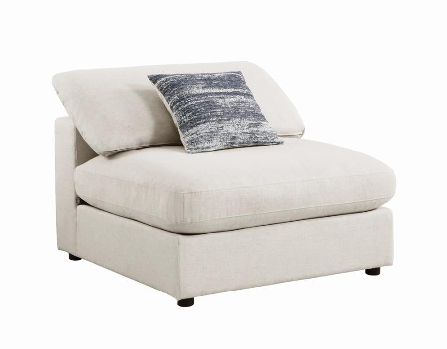 Serene Upholstered Armless Chair Beige_1