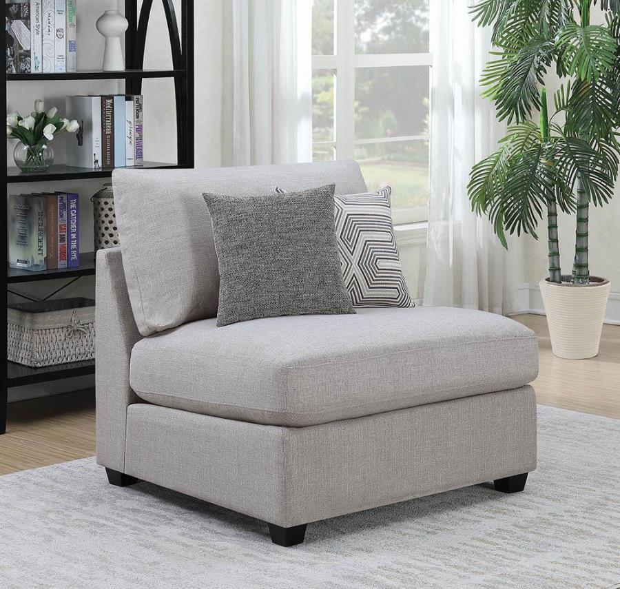 Cambria Upholstered Armless Chair Grey_1