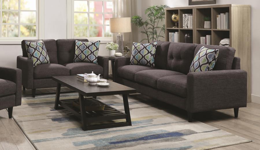 Watsonville 2-piece Cushion Back Living Room Set Grey_2