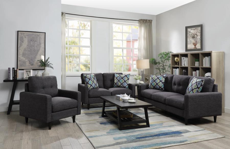 Watsonville 2-piece Cushion Back Living Room Set Grey_1