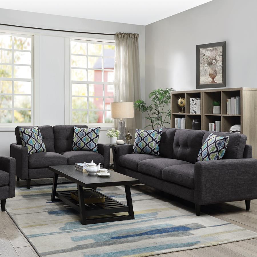 Watsonville 2-piece Cushion Back Living Room Set Grey_0