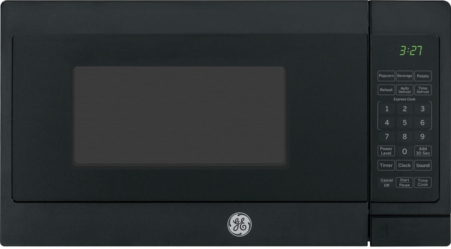 GE - 0.7 Cu. Ft. Spacemaker Countertop Microwave Oven - Black on black_0