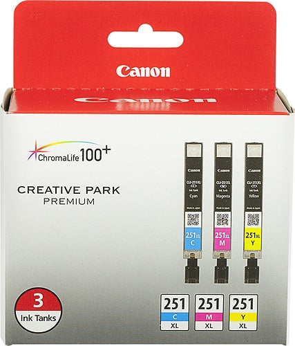 Canon - 251 XL 3-Pack High-Yield Ink Cartridges - Cyan/Magenta/Yellow_0