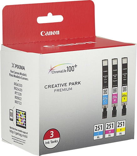 Canon - 251 XL 3-Pack High-Yield Ink Cartridges - Cyan/Magenta/Yellow_2