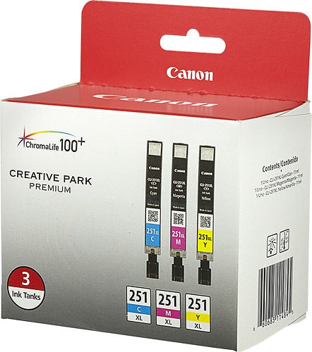 Canon - 251 XL 3-Pack High-Yield Ink Cartridges - Cyan/Magenta/Yellow_3