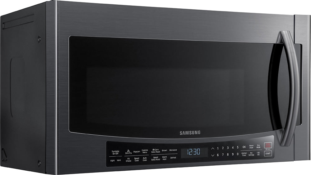 Samsung - 1.7 Cu. Ft.  Over-the-Range Fingerprint Resistant  Microwave-Black Stainless Steel - Black stainless steel_1