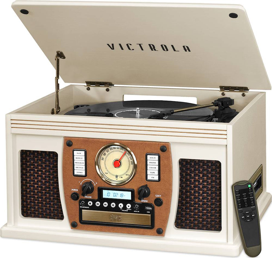 Victrola - Navigator 8-in-1 Classic Bluetooth Record Player with Turntable - White_0