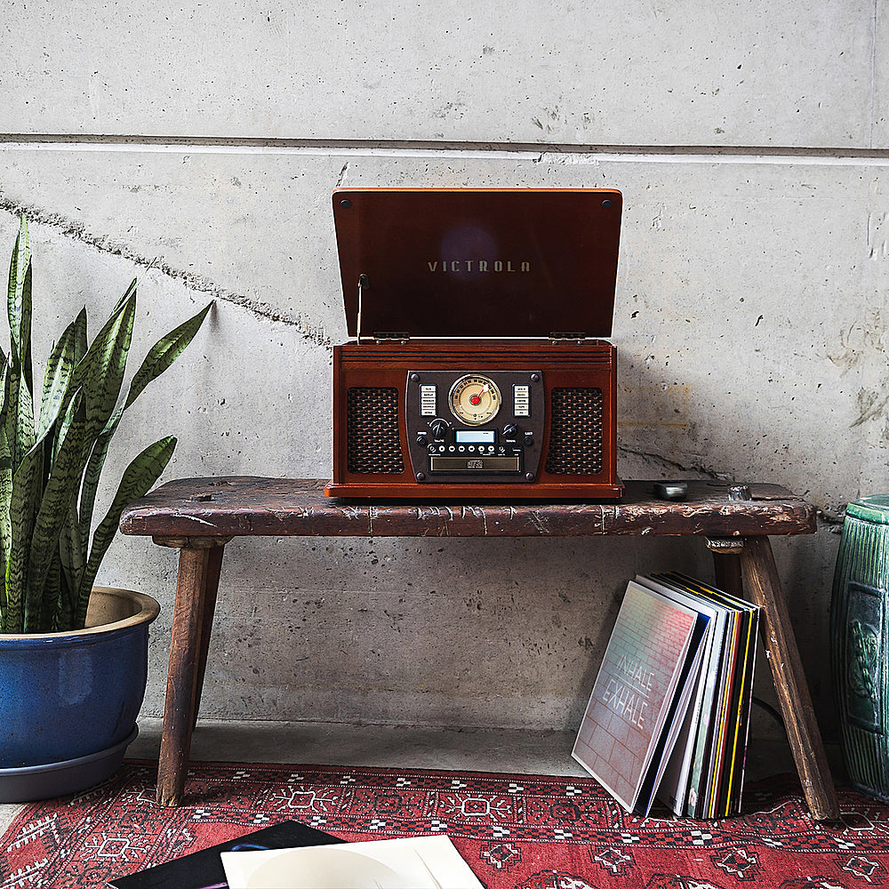 Victrola - Navigator 8-in-1 Classic Bluetooth Record Player with Turntable - Mahogany_3