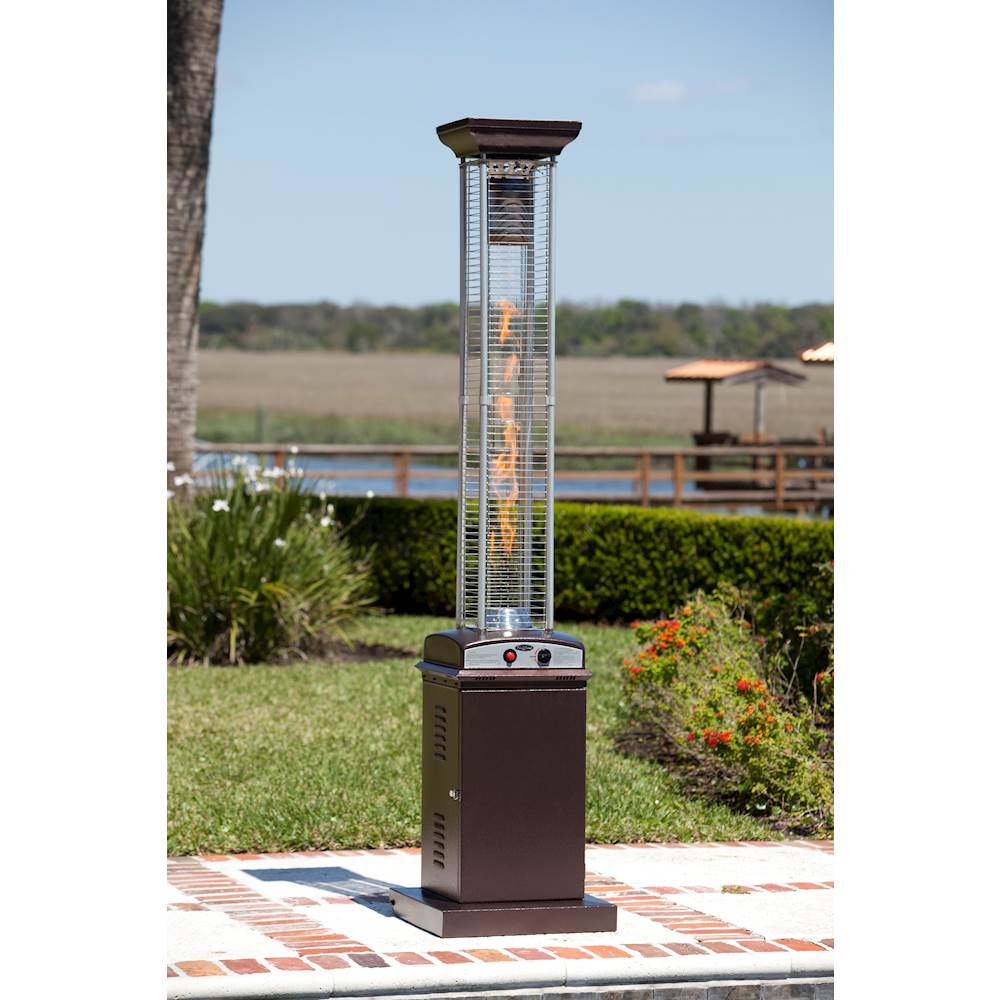 Fire Sense - Square Flame Gas Patio Heater - Hammered Bronze_7