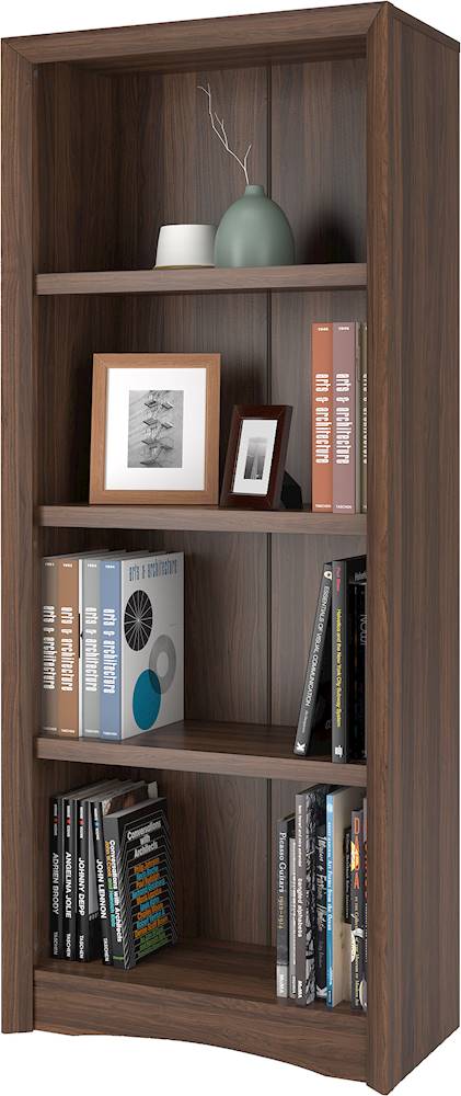CorLiving - Quadra 3-Shelf Bookcase - Walnut_3