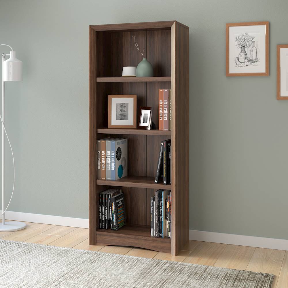 CorLiving - Quadra 3-Shelf Bookcase - Walnut_2