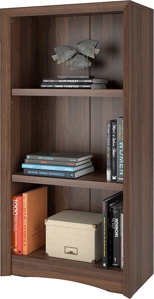 CorLiving - Quadra 2-Shelf Bookcase - Walnut_3