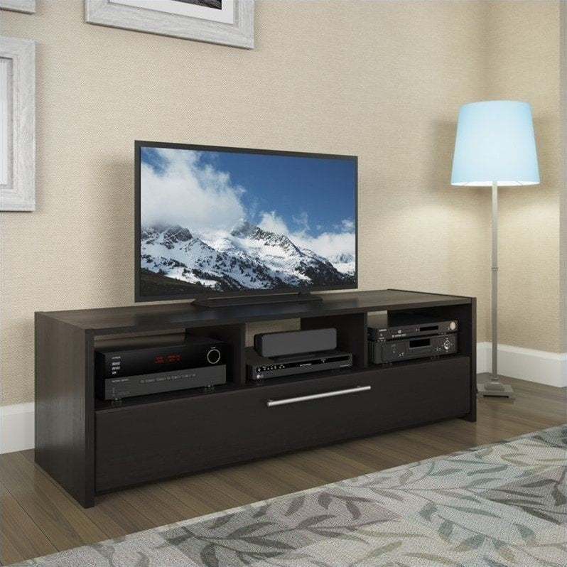 CorLiving - Black Wooden TV Bench, for TVs up to 75" - Black_0