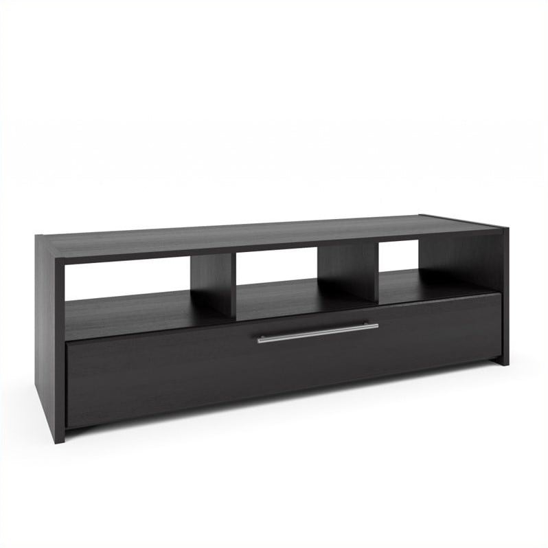 CorLiving - Black Wooden TV Bench, for TVs up to 75" - Black_2