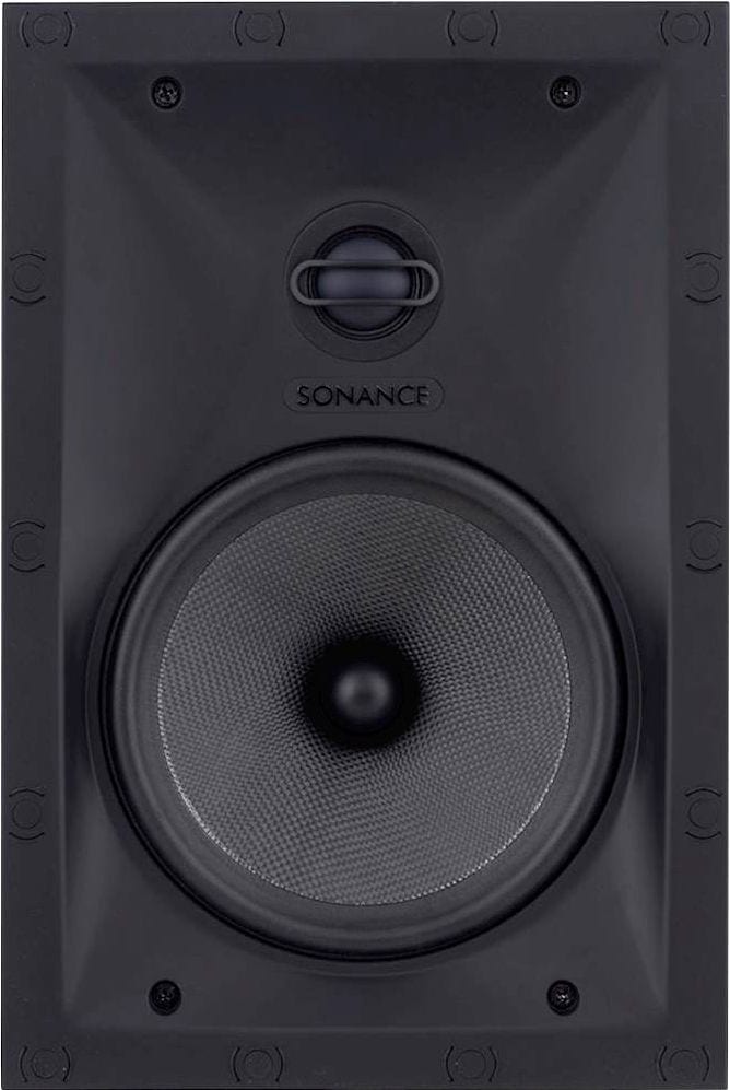 Sonance - Visual Performance 6-1/2" Rectangle  2-Way In-Wall Speakers (Pair) - Paintable White_0