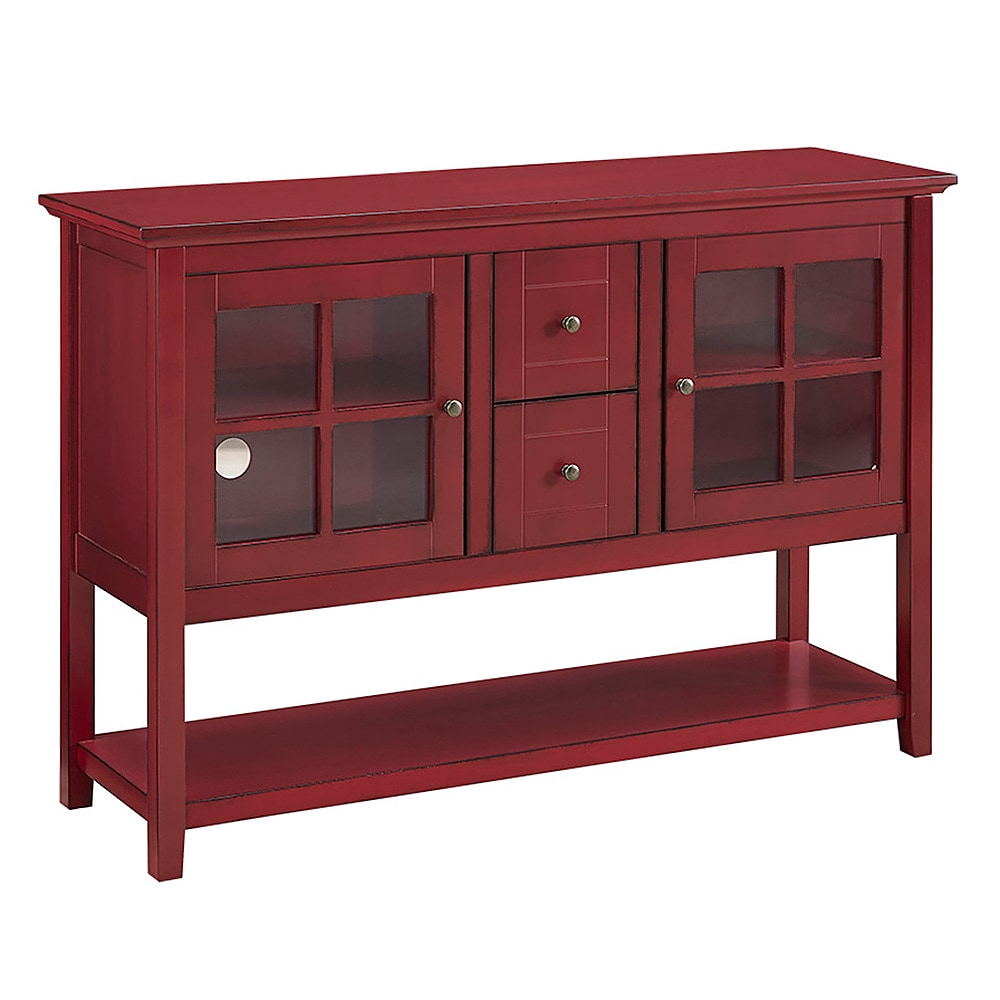 Walker Edison - Transitional TV Stand / Buffet for TVs up to 55" - Red_1