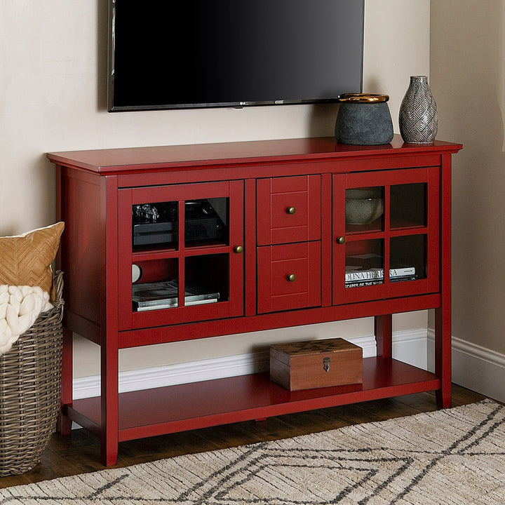 Walker Edison - Transitional TV Stand / Buffet for TVs up to 55" - Red_8