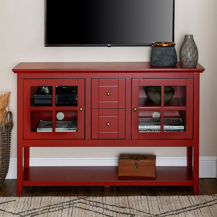 Walker Edison - Transitional TV Stand / Buffet for TVs up to 55" - Red_5