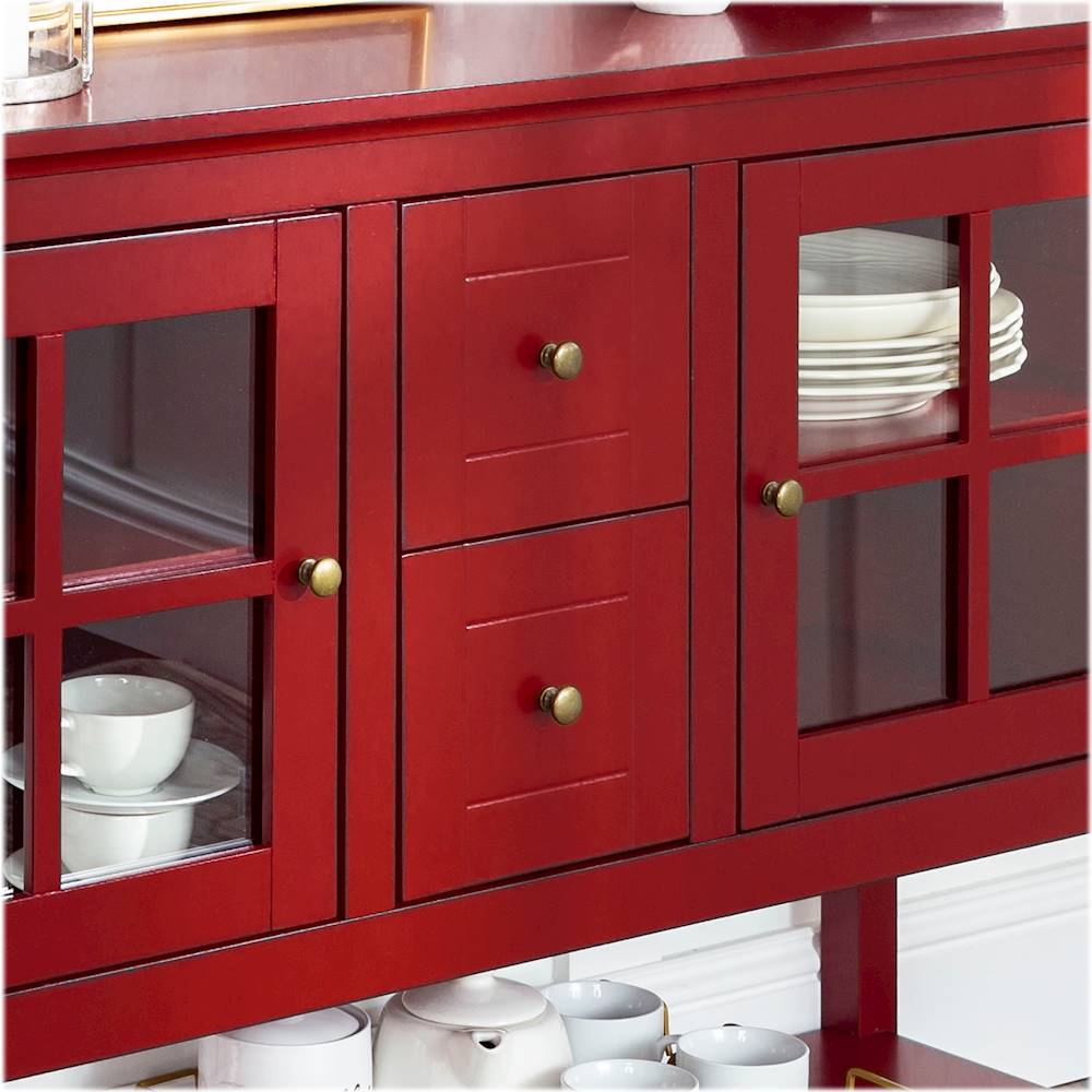 Walker Edison - Transitional TV Stand / Buffet for TVs up to 55" - Red_3