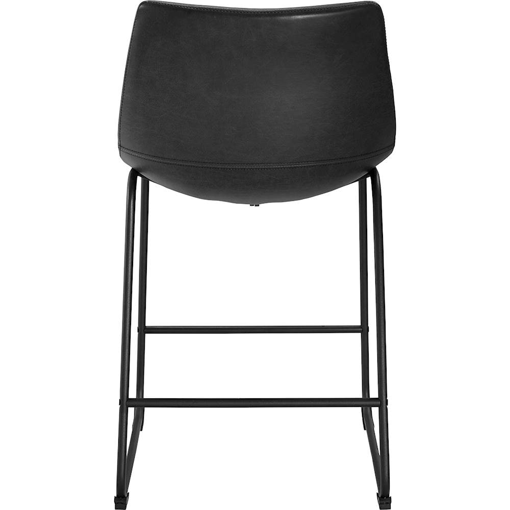 Walker Edison - Industrial Faux Leather Counter Stool (Set of 2) - Black_3