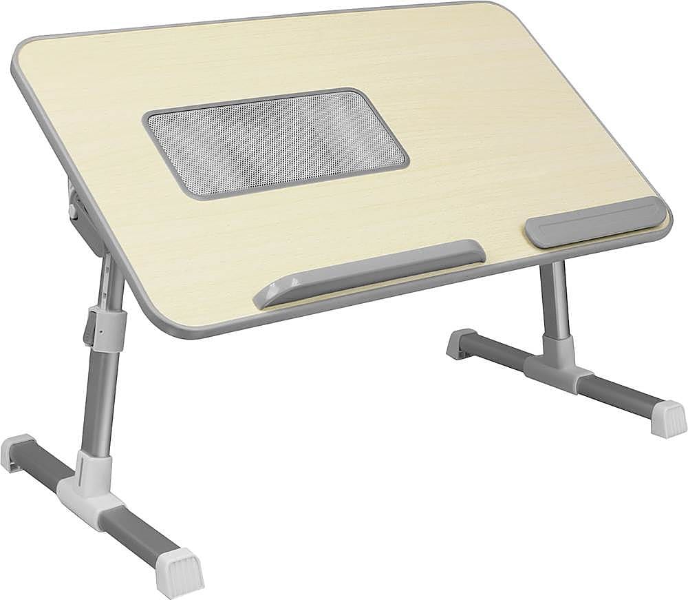 Aluratek - Adjustable Ergonomic Laptop Cooling Table with Fan - White_1