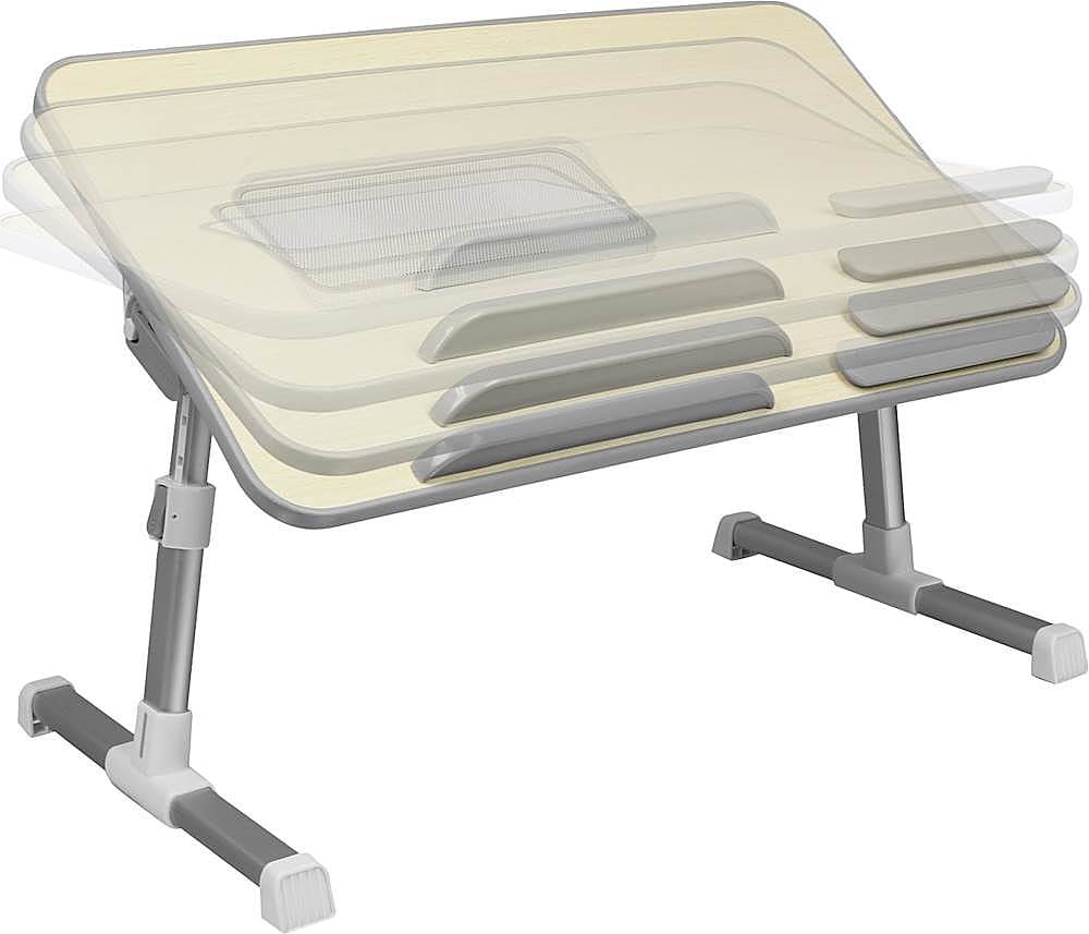 Aluratek - Adjustable Ergonomic Laptop Cooling Table with Fan - White_4
