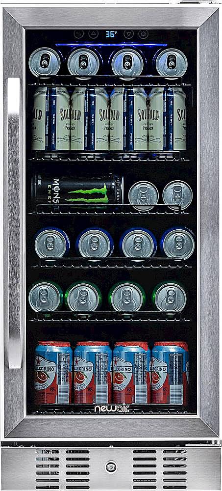 NewAir - 96-Can Built-In Beverage Cooler - Stainless steel_2