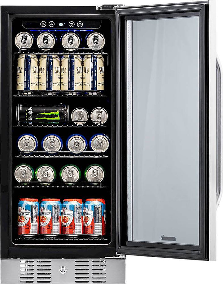 NewAir - 96-Can Built-In Beverage Cooler - Stainless steel_8