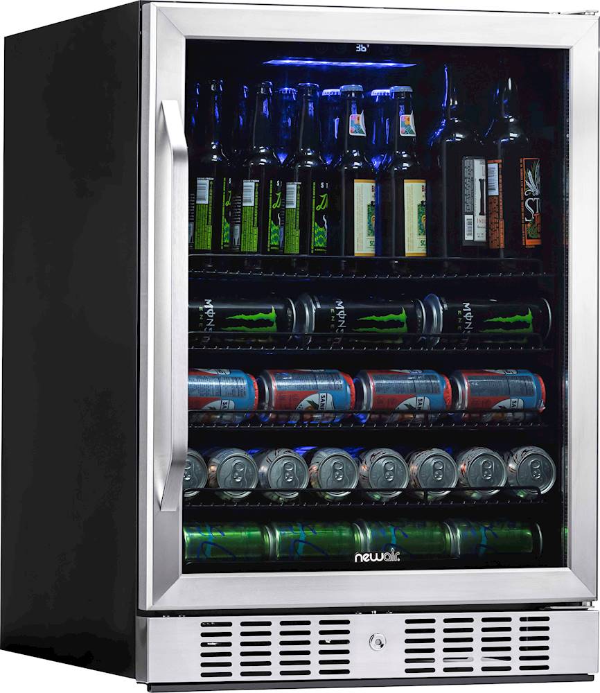 NewAir - 177-Can Built-In Beverage Fridge with Precision Temperature Controls and Adjustable Shelves - Stainless steel_1