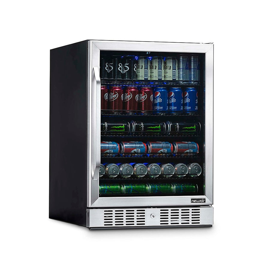 NewAir - 177-Can Built-In Beverage Fridge with Precision Temperature Controls and Adjustable Shelves - Stainless steel_0