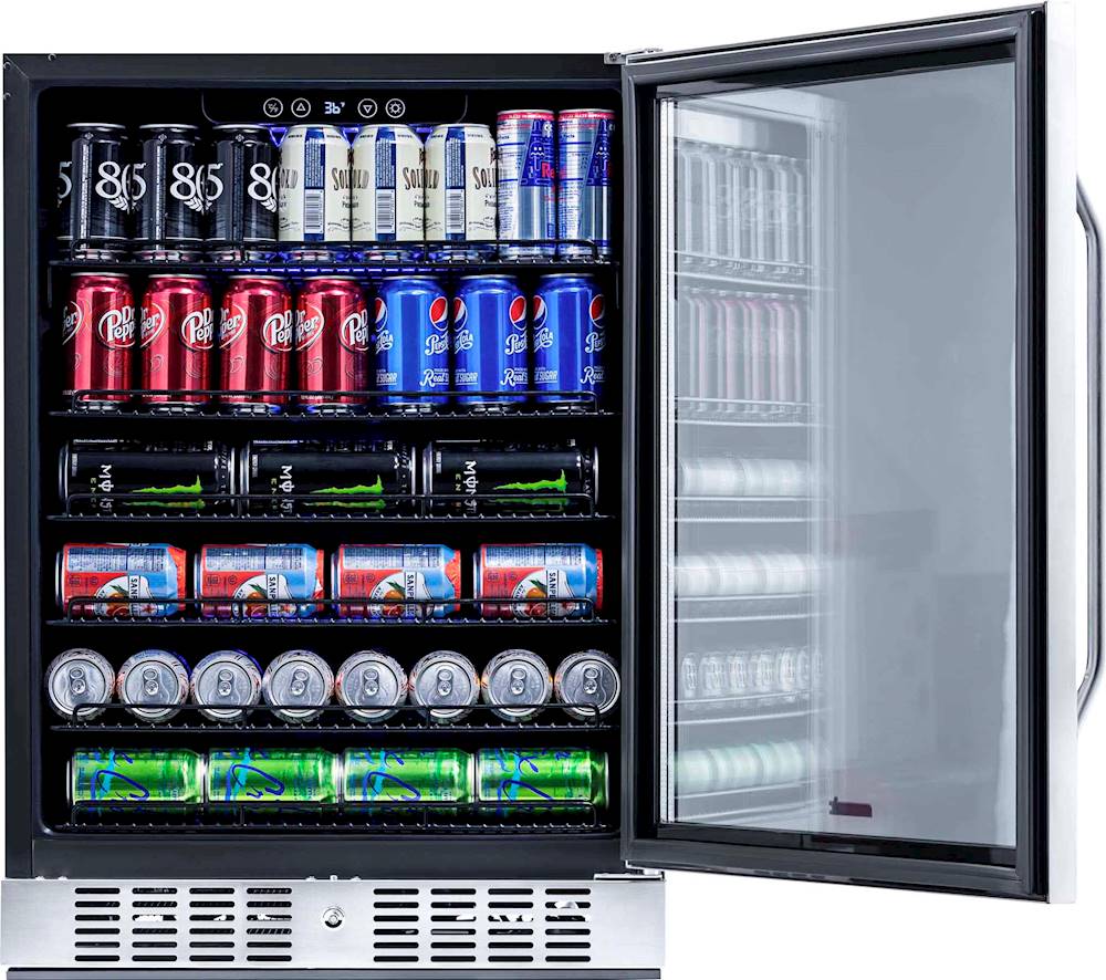 NewAir - 177-Can Built-In Beverage Fridge with Precision Temperature Controls and Adjustable Shelves - Stainless steel_2
