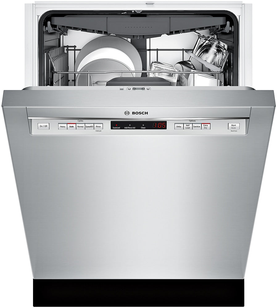 Bosch - 300 Series 24" Recessed Handle Dishwasher with Stainless Steel Tub - Stainless steel_7