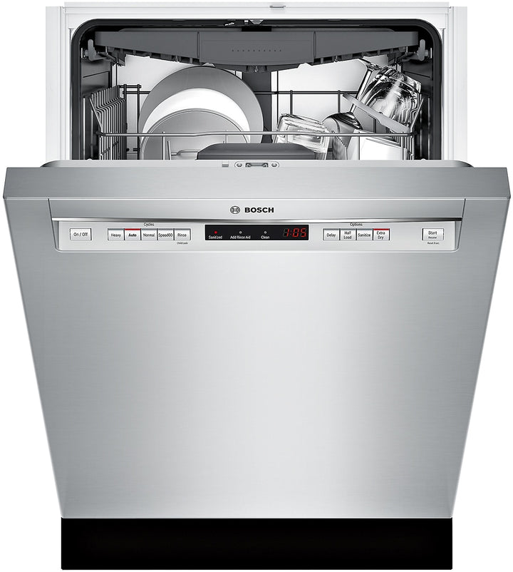 Bosch - 300 Series 24" Recessed Handle Dishwasher with Stainless Steel Tub - Stainless steel_7