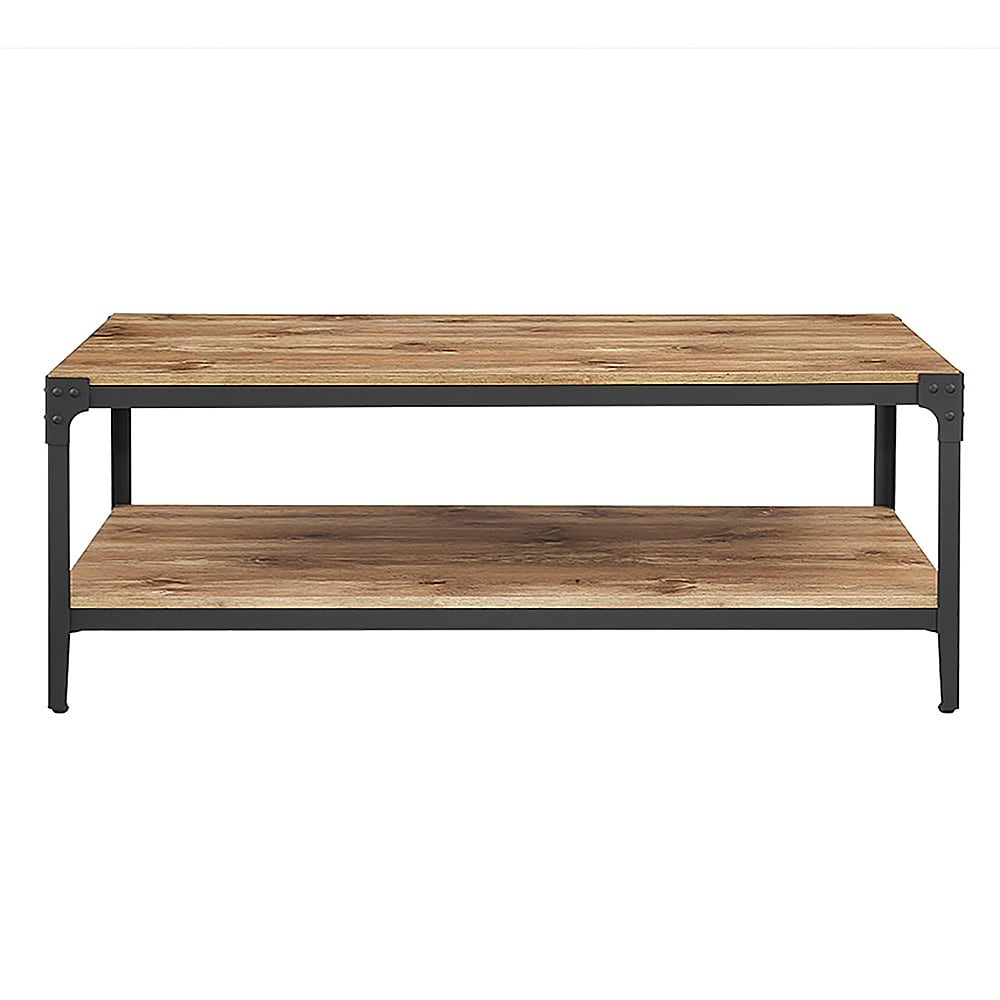 Walker Edison - Farmhouse Angle Industrial Iron Coffee Table - Barnwood_0