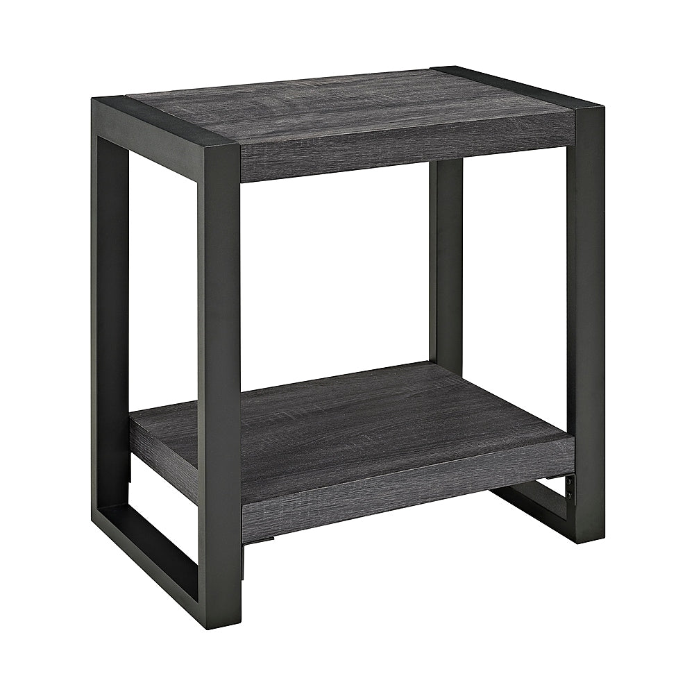 Walker Edison - Urban Wood and Metal Side Table - Charcoal_1