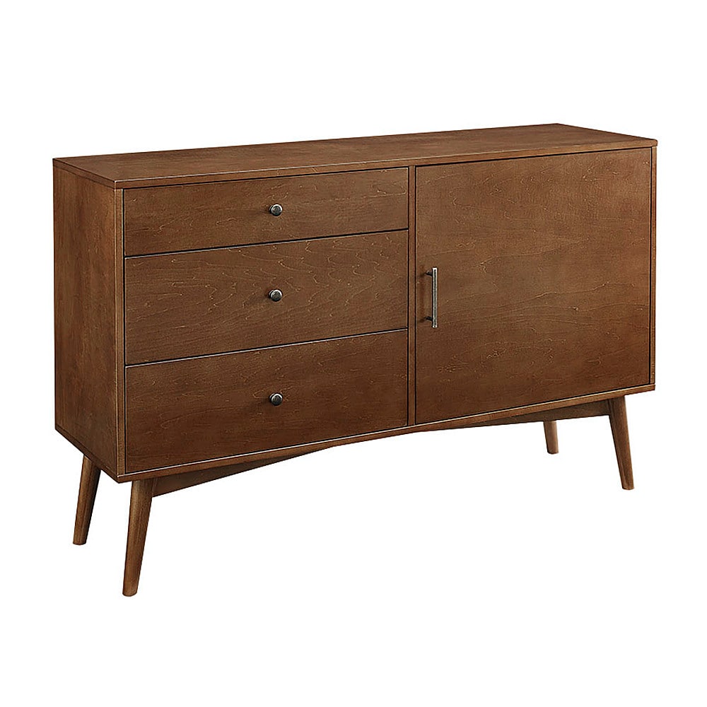Walker Edison - Angelo Mid Century Modern TV Stand Cabinet for Most Flat-Panel TVs Up to 55" - Walnut_1