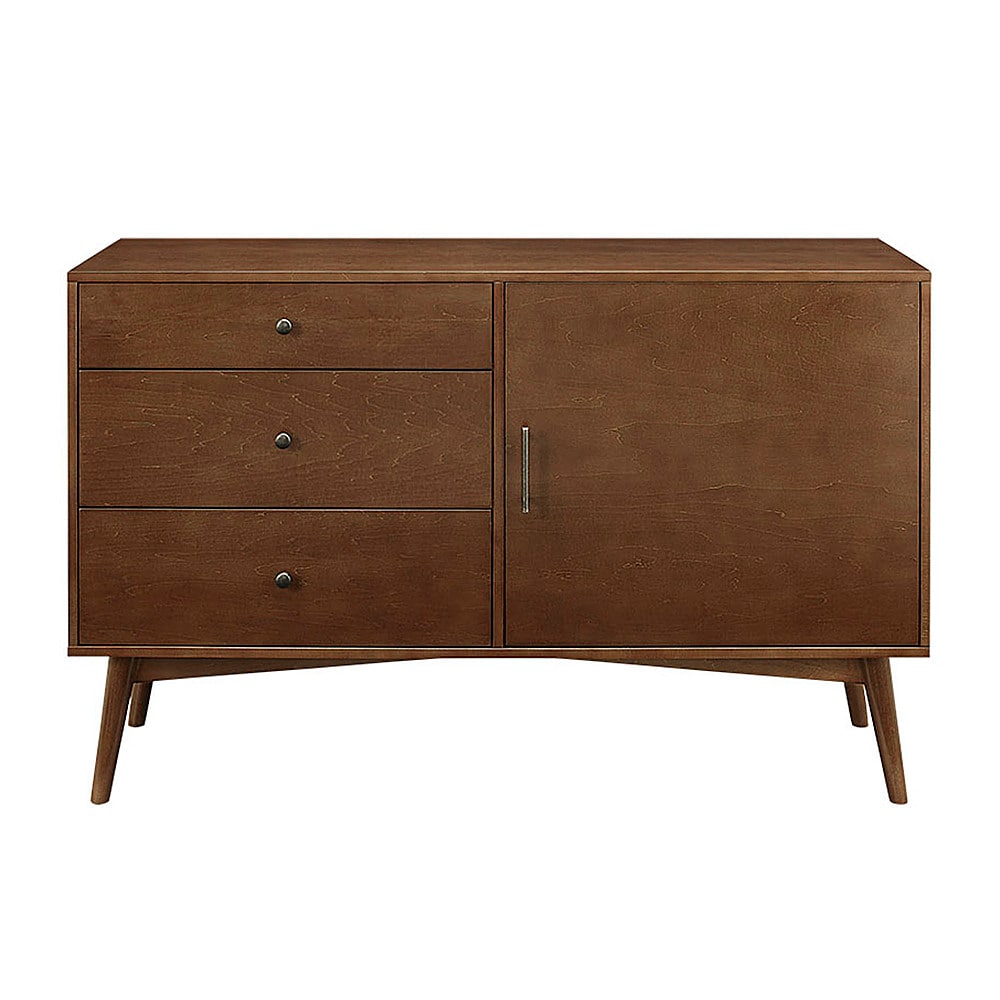 Walker Edison - Angelo Mid Century Modern TV Stand Cabinet for Most Flat-Panel TVs Up to 55" - Walnut_0