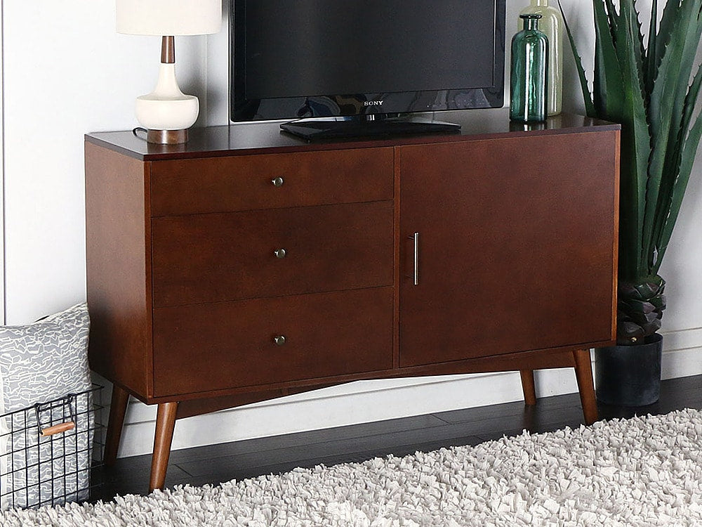 Walker Edison - Angelo Mid Century Modern TV Stand Cabinet for Most Flat-Panel TVs Up to 55" - Walnut_3