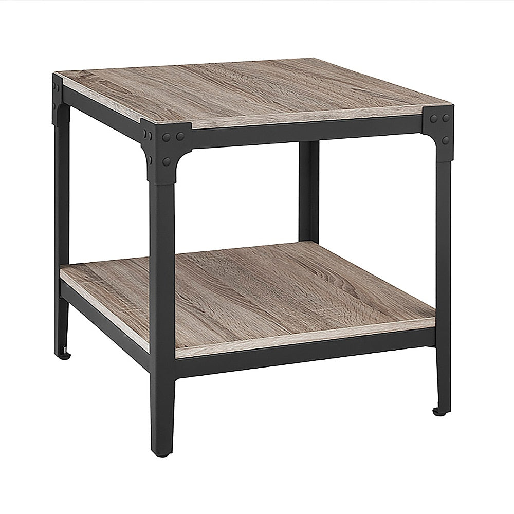 Walker Edison - Rustic Square High-Grade MDF Side Table (Set of 2) - Driftwood_1