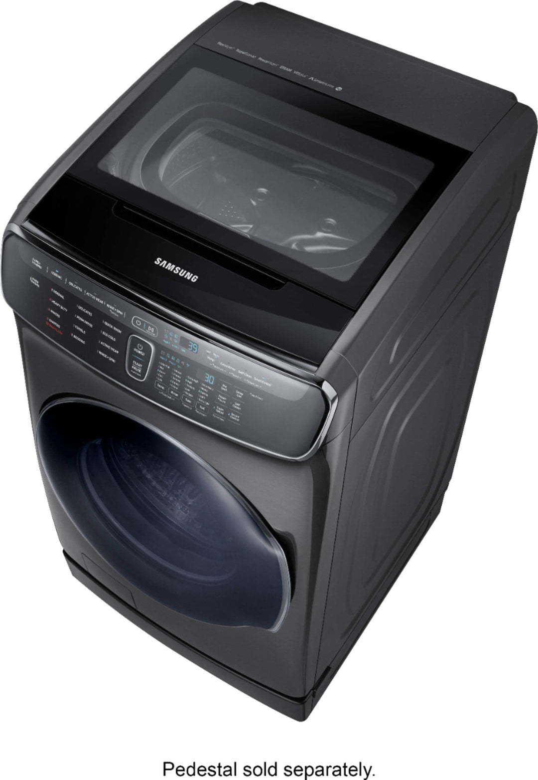 Samsung - 6.0 Cu. Ft. High Efficiency Smart Front Load Washer with Steam and FlexWash - Black stainless steel_13