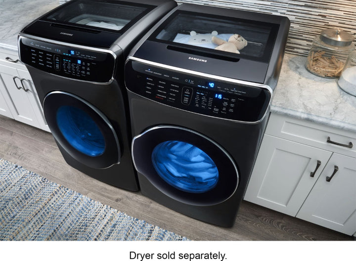 Samsung - 6.0 Cu. Ft. High Efficiency Smart Front Load Washer with Steam and FlexWash - Black stainless steel_5