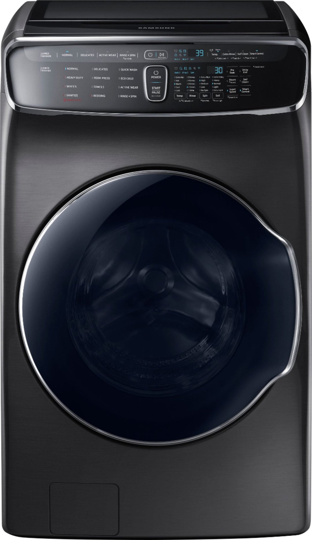Samsung - 6.0 Cu. Ft. High Efficiency Smart Front Load Washer with Steam and FlexWash - Black stainless steel_20