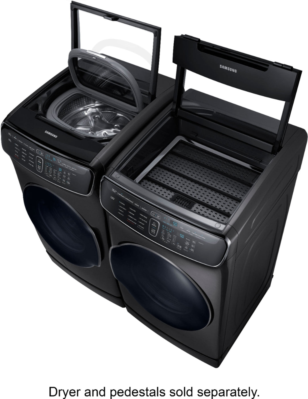 Samsung - 6.0 Cu. Ft. High Efficiency Smart Front Load Washer with Steam and FlexWash - Black stainless steel_4