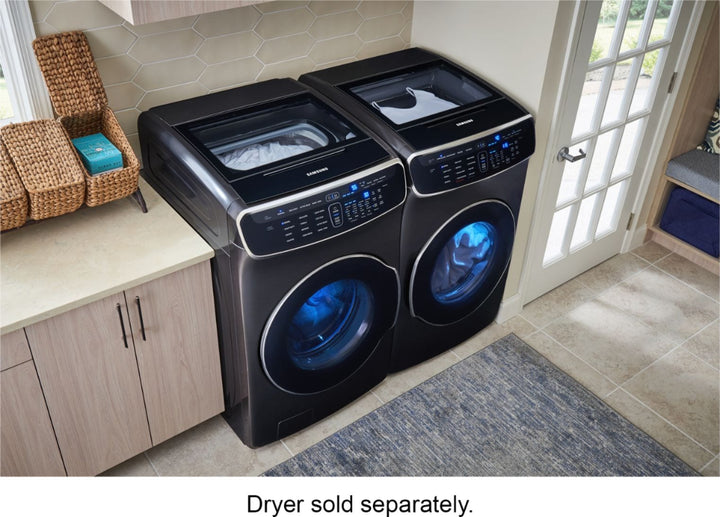 Samsung - 6.0 Cu. Ft. High Efficiency Smart Front Load Washer with Steam and FlexWash - Black stainless steel_21