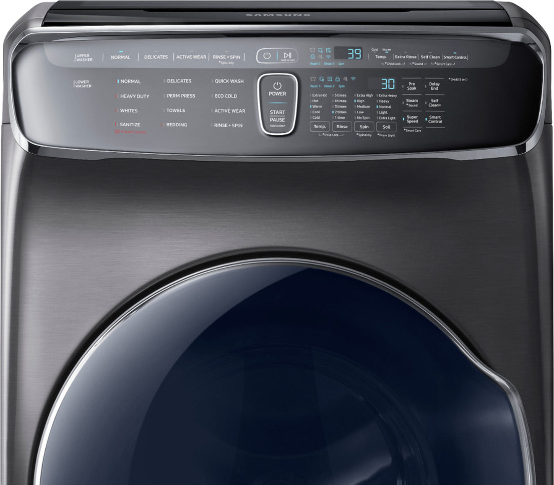 Samsung - 6.0 Cu. Ft. High Efficiency Smart Front Load Washer with Steam and FlexWash - Black stainless steel_19