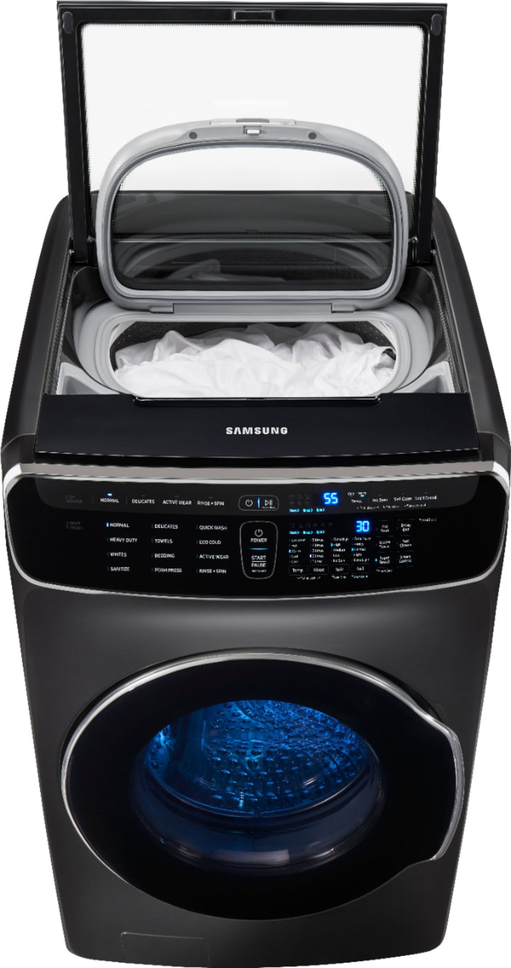 Samsung - 6.0 Cu. Ft. High Efficiency Smart Front Load Washer with Steam and FlexWash - Black stainless steel_15