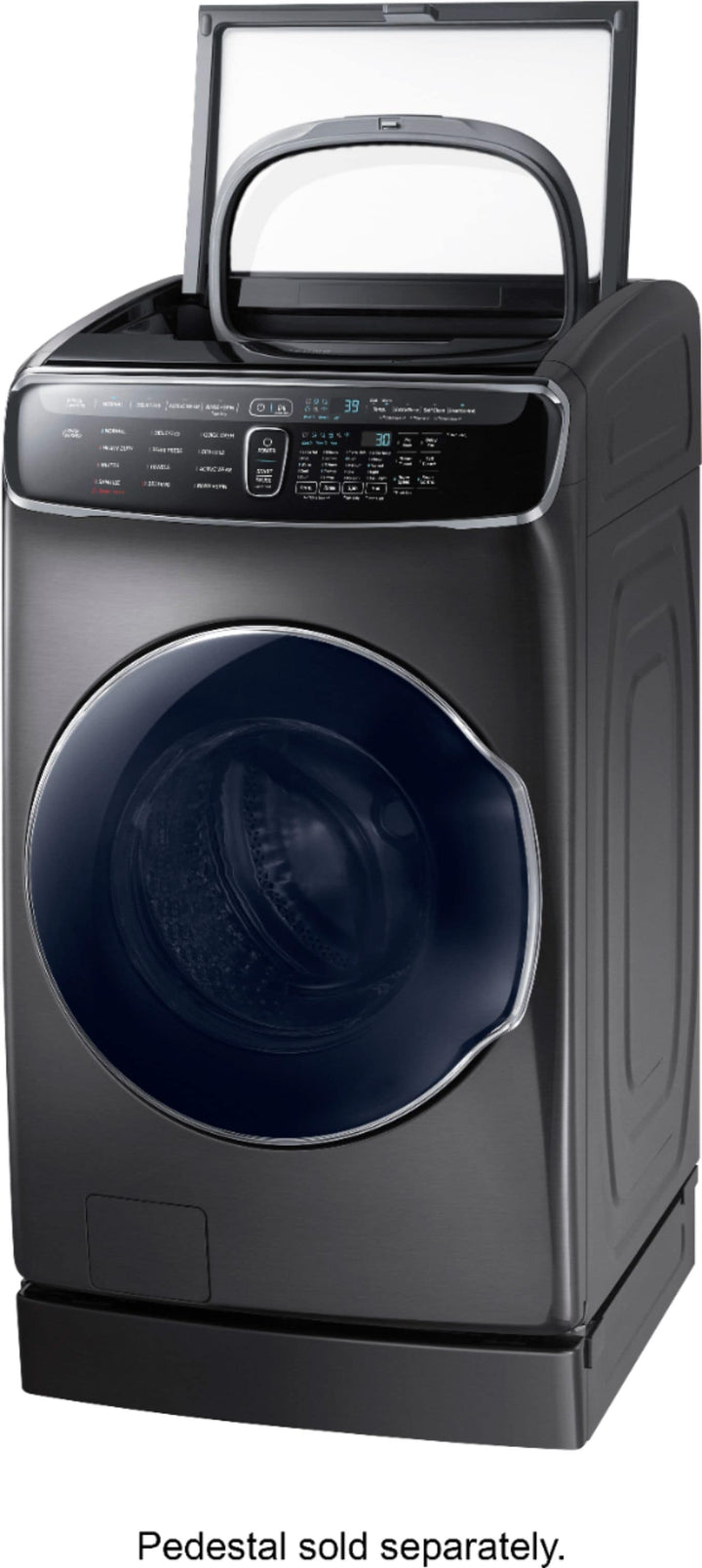 Samsung - 6.0 Cu. Ft. High Efficiency Smart Front Load Washer with Steam and FlexWash - Black stainless steel_12