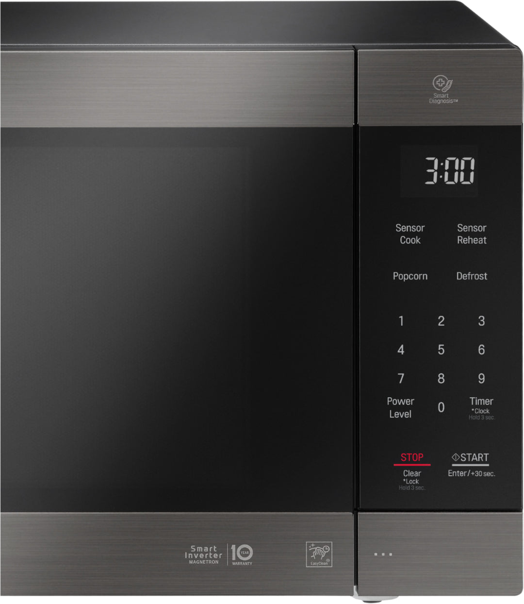 LG - NeoChef 2.0 Cu. Ft. Countertop Microwave with Smart Inverter and EasyClean - Black stainless steel_3