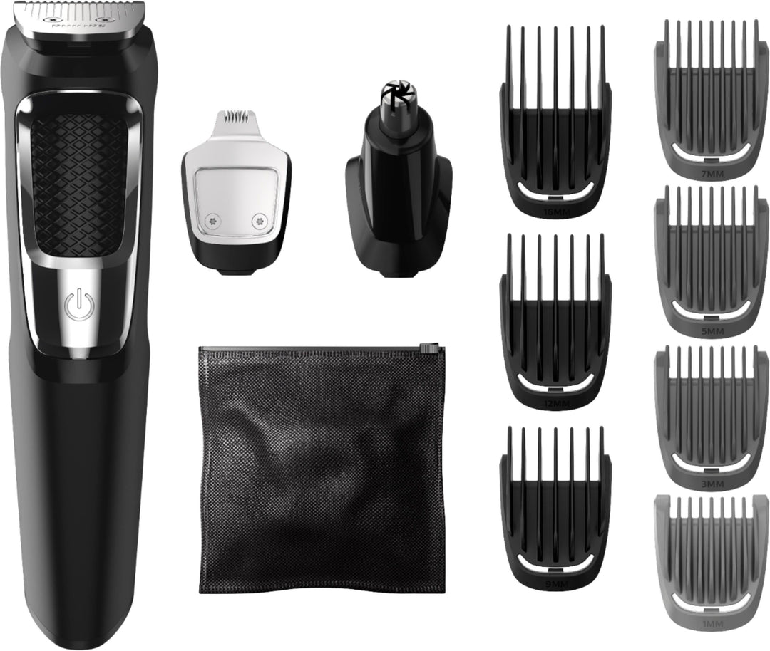 Philips Norelco - Multigroom 3000 Beard, Moustache, Ear and Nose Trimmer - Black/silver_2